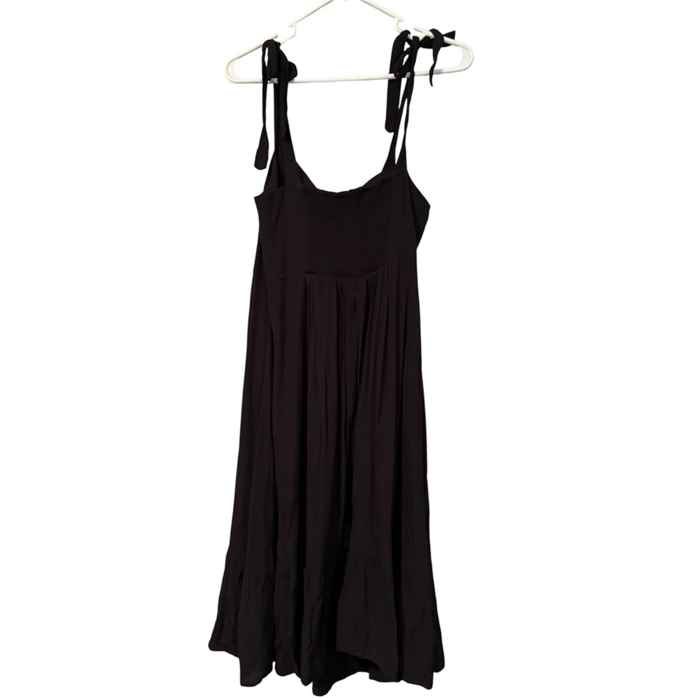 Steve Madden Black Midi Tie-Shoulder Dress